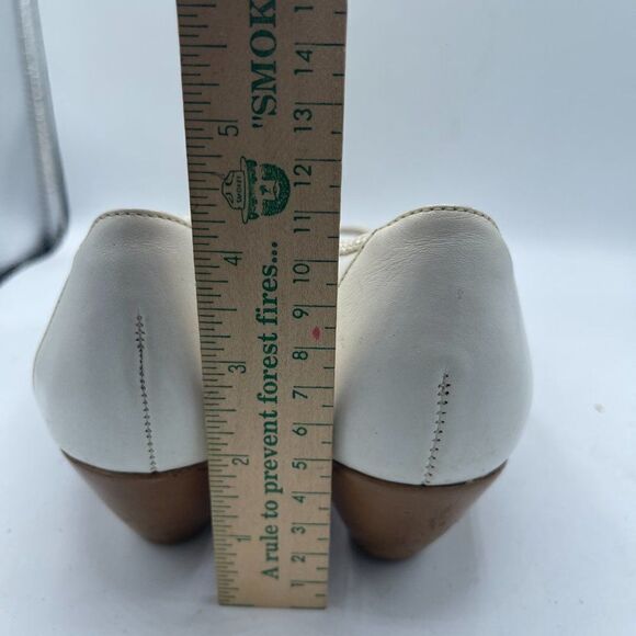 Cobbie Cuddlers Vintage 70's White Open Toed Woven Wedge Shoes 9.5 - Picture 5 of 13